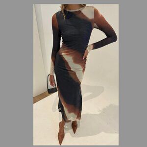 Amaya Midi Dress Mars; Bronze Snake. Brand New